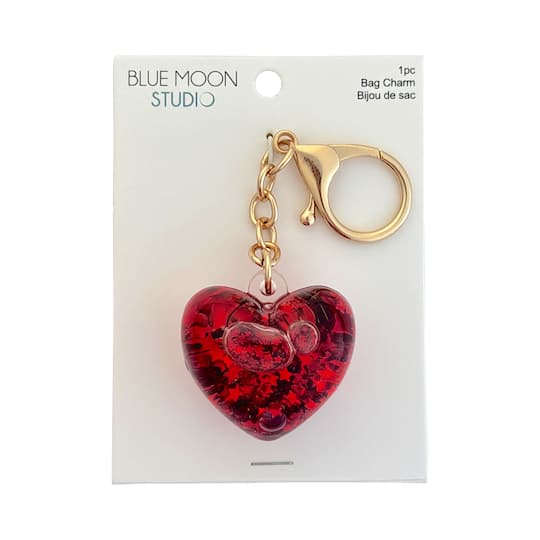 Blue Moon Studio™ Red Shaker Heart Bag Charm